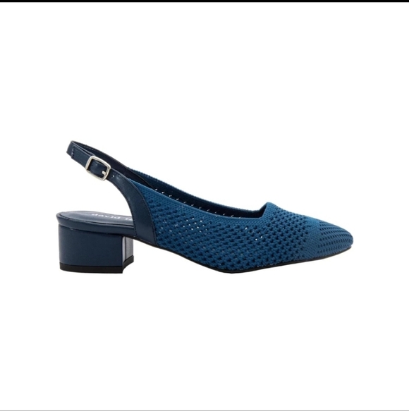 David Tate Women's Glenna Stretched Fabric Slingback Pump - Navy - Picture 1 of 10